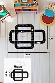 Oyuncak Araba, Araç Parkuru (Medium) -eğitici Ve Eğlenceli Yol Yapım Ahşap Oyuncak - Otoban Puzzle